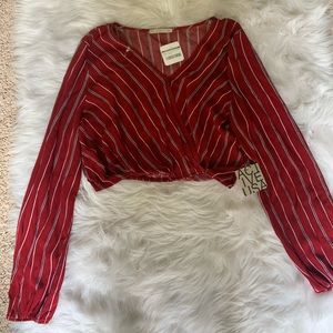 Long sleeve crop blouse